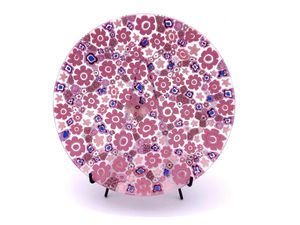 BLOOM PINK - Murano glass decorative plate _ YourMurano