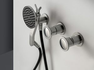 JK21 - Stainless steel shower tap with individual rosettes _ ZAZZERI