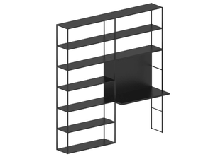 EASY IRONY BUREAU - Open metal bookcase with secretary desk _ Zeus