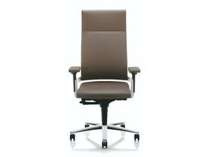 LACINTA COMFORT LINE - Leather office chair with castors with 5-Spoke base _ ZÜCO