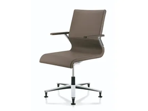 LACINTA COMFORT LINE - Swivel height-adjustable leather office chair with armrests _ ZÜCO