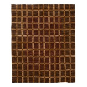 Brown Contemporary Wool Rug