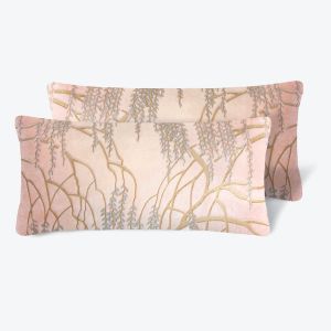 Set of 2 Mini Willow Velvet Pillow Metallic, Blush