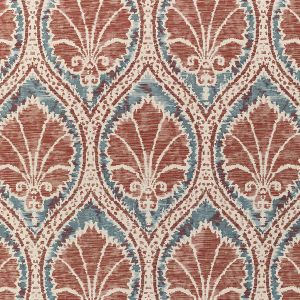 Denim and Brick Textured Damask Fabric