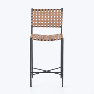 Houston Woven Leather Counter Stool