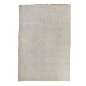 Solid White Turkish Flatweave Wool Rug