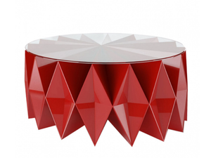 COLLETTO - Low round glass and aluminium coffee table _ altreforme