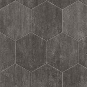 CushionStep | B3392Stone Hex Vinyl Sheet - Slate Gray