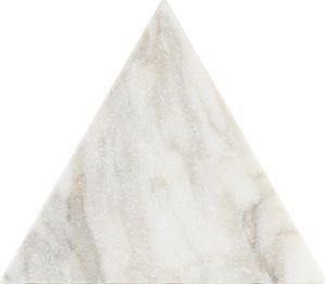 Tumbled Triangle White Sand Marble Tile