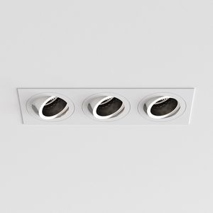 Pinhole Square Triple Adjustable Matt White