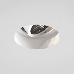 Trimless Slimline Round Adjustable Fire-Rated Matt White