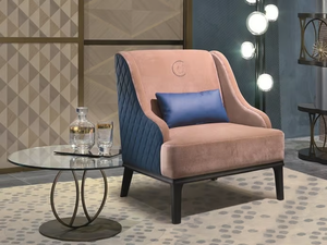 SQUARE - Bergere fabric armchair with armrests _ carpanelli