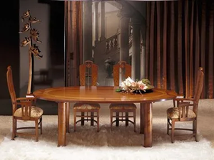 ZEBRANO - Oval walnut dining table _ carpanelli