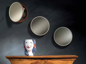 OBLÒ - Round mirror with cabinet _ carpanelli