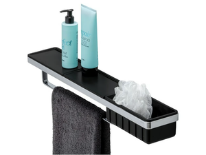 FRAME CHROME BLACK - Metal towel rack / bathroom wall shelf _ coram