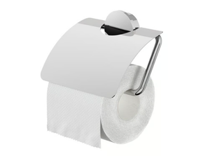 OPAL CHROME - Stainless steel toilet roll holder with cover _ coram