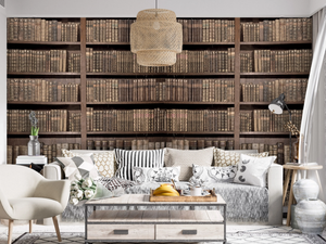 BOOKCASE - Washable trompe l'oeil nonwoven wallpaper _ creativespace