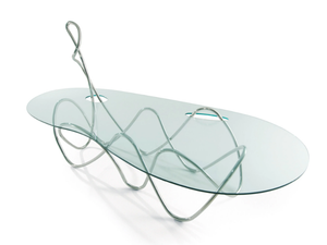 CAPRICCIO - Crystal and stainless steel table _ edra