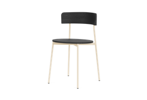 Friday dining chair no arms - sand frame - black back (no upholstery) - Black