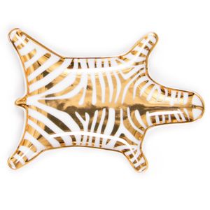 Zebra Stacking Dish Silver Gold Black and White