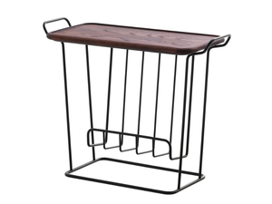 MINNIE MAE WOOD - Painted metal coffee table with integrated magazine rack with tray _ maze