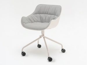 BALTIC SOFT - Swivel trestle-based fabric chair with castors _ mdd