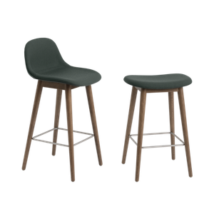 Fiber Counter Stool Wood Base - 65 cm / 25.6"