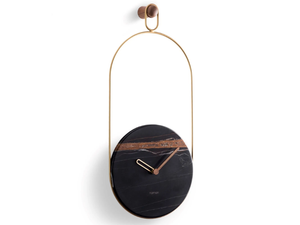 ESLABON - Wall-mounted Sahara Noir marble clock _ nomon