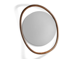 UNUT - Round framed walnut mirror _ nomon