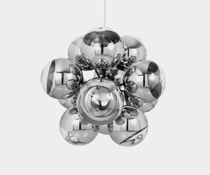 Mirror Ball Burst Chandelier Silver