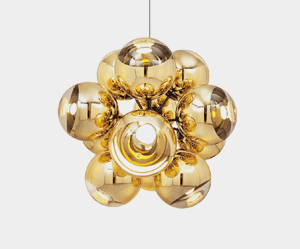 Mirror Ball Burst Chandelier Gold
