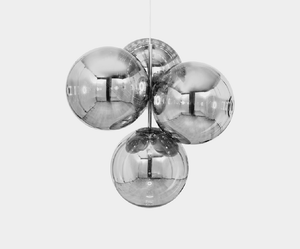 Globe Chandelier Small Silver LED