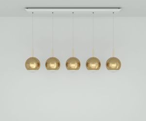 Mirror Ball LED Gold 25cm Linear Pendant System