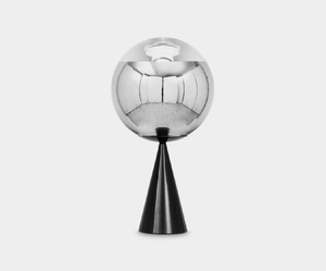 Mirror Ball Cone Fat Table Silver LED