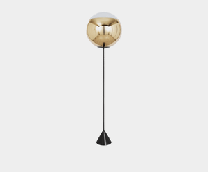 Mirror Ball Cone Slim Floor Gold LED