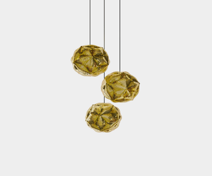 Puff Pendant System Round Trio Brass LED