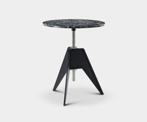 Screw Cafe Table Pebble Marble Top 600mm