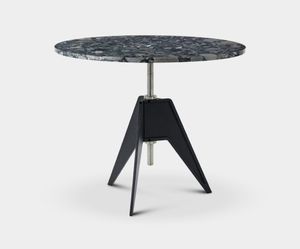 Screw Cafe Table Pebble Marble Top 900mm