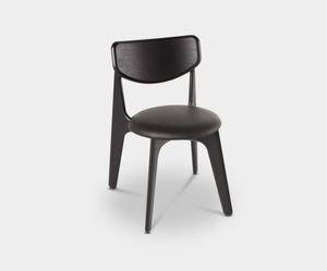 Slab Chair Black Upholstered