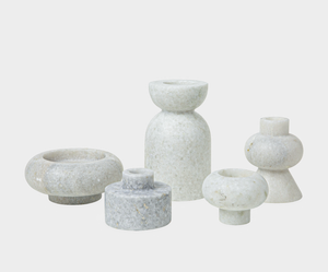 Stone Stacking Candleholder White