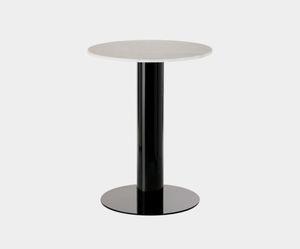 Tube Dining Table Black White Marble Top 600mm