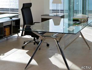 ARKITEK - Rectangular glass office desk _ ACTIU