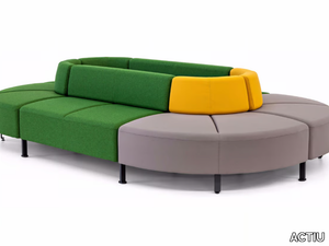 BEND - Modular fabric bench with back _ ACTIU