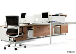 SPINE - Sectional office desk with shelves _ ACTIU