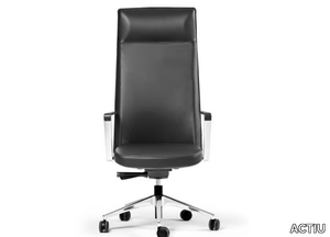 CRON - Swivel high-back leather office chair _ ACTIU