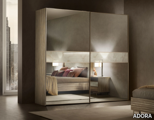 LUCE LIGHT - Mirrored glass wardrobe with sliding doors _ ADORA