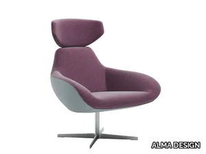 X 2BIG - Swivel fabric armchair with 4-spoke base _ ALMA DESIGN