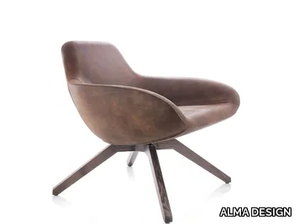 X BIG - Trestle-based leather armchair _ ALMA DESIGN