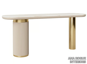 MALALA - Oval wooden console table _ ANA ROQUE INTERIORS