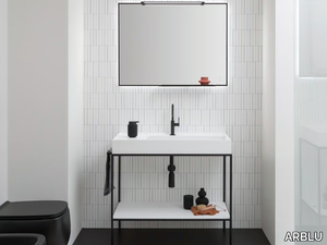 TUBY ANIMÈ - Floor-standing aluminium vanity unit with integrated washbasin _ ARBLU